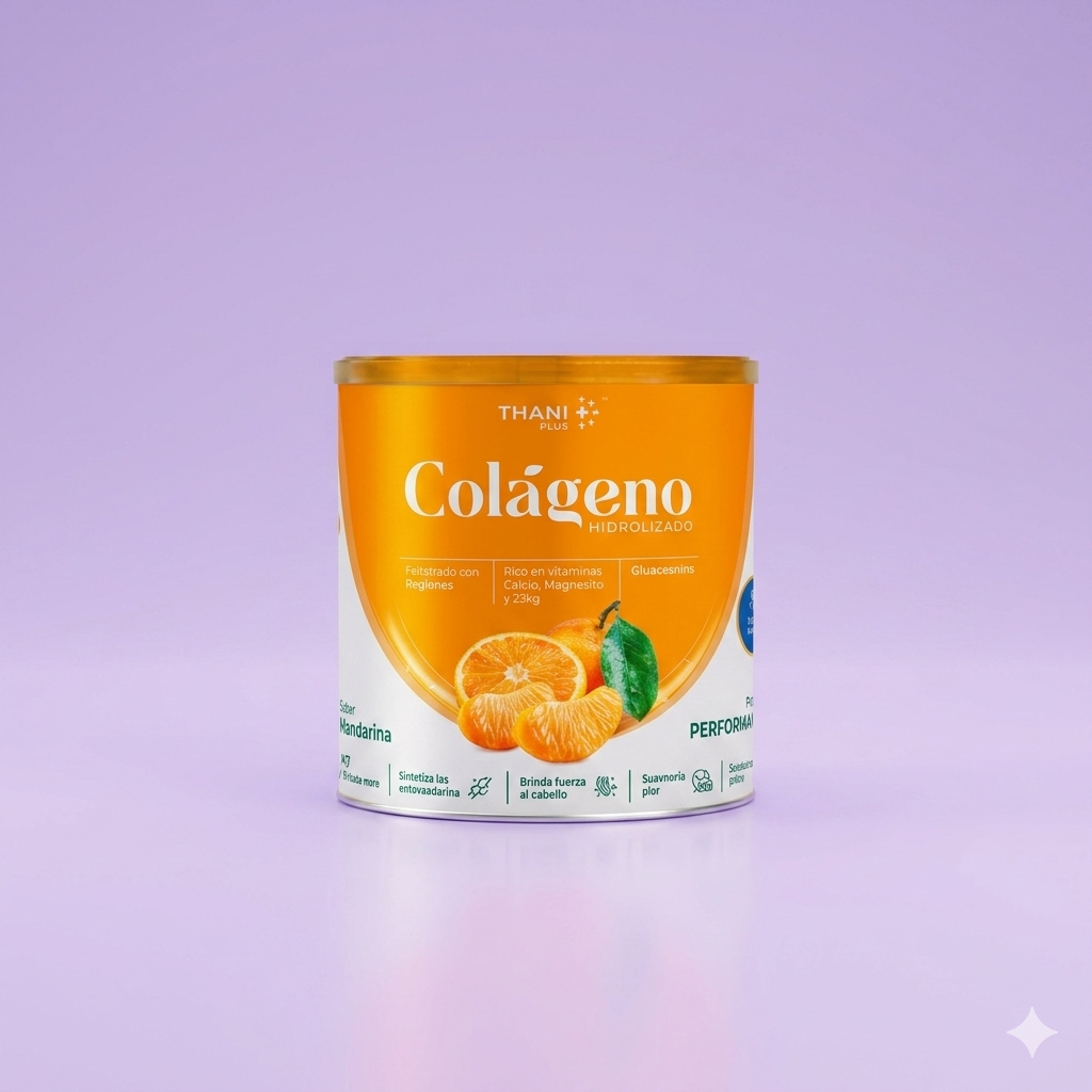 Colágeno Hidrolizado Premium Mandarina 500 g | Péptidos de Colágeno | ThaniPlus